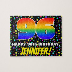 Puzzle 96e anniversaire — Amusant, Motif de terrain étoil