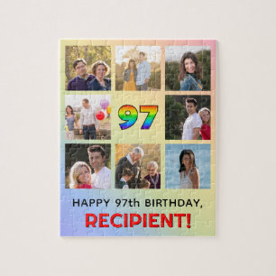 Puzzle 97e anniversaire : Arc-en-ciel amusant #, Nom pers