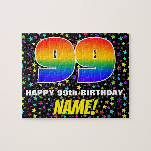 Puzzle 99e anniversaire — Motif de terrain amusant et col (Horizontal)