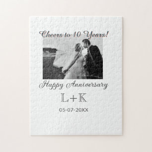 Puzzle À 10 ans de mariage joyeux anniversaire ajoutez un