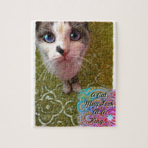 Puzzle A Cat May Look At A King funny feline
