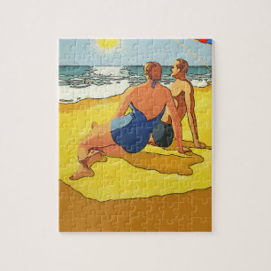 Puzzle A la plage, style vintage
