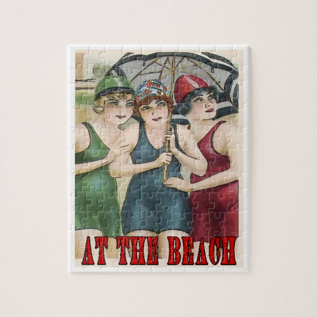 Puzzle A la plage, style vintage (Vertical)