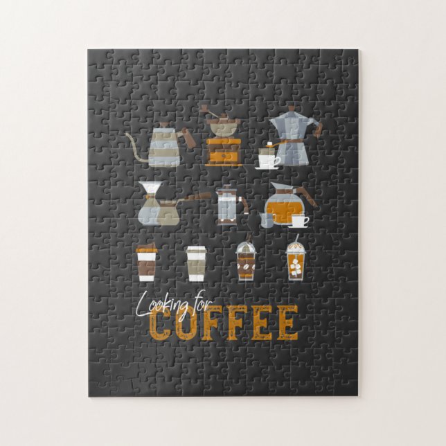 Puzzle À la recherche d'un délicieux verre de café (Vertical)