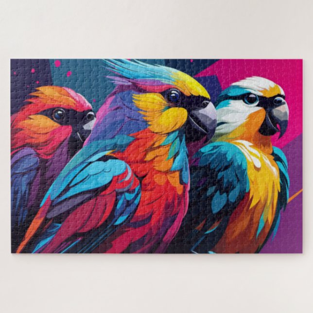 Puzzle à trois perroquets (Horizontal)