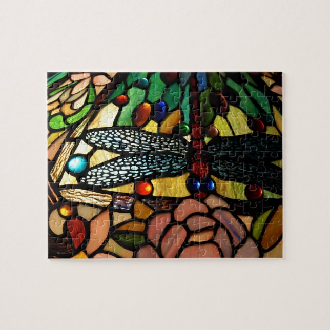 Puzzle Abat-jour en verre de souillure de fin de Tiffany (Horizontal)
