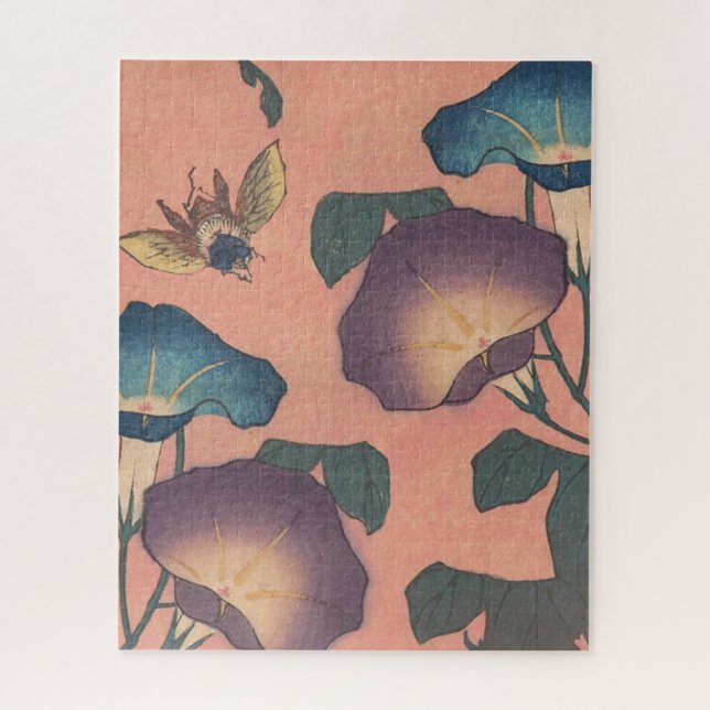Puzzle Abeille et Fleur Art japonais asiatique (Vertical)