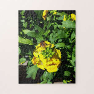 Puzzle Abeille sur Fleurs Jaunes
