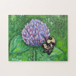 Puzzle Abeille sur la peinture du trèfle pourpre