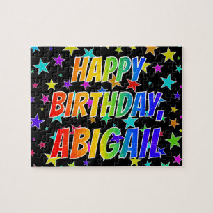 Puzzle "ABIGAIL" Prénom, amusant "HEUREUX ANNIVERSAIRE"