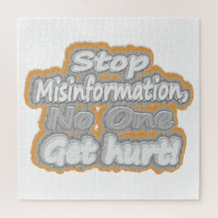 Puzzle About Cute Artwork "Stop Misinformation". Buy (hom