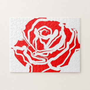 Puzzle Abrégé sur rose rouge