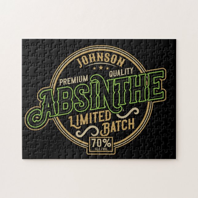 Puzzle Absinthe Herbal Spirit Liquor Étiquette (Horizontal)