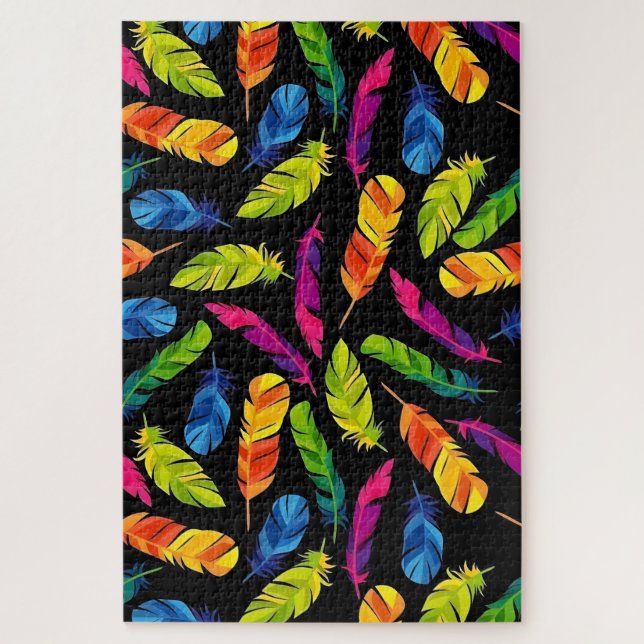 Puzzle Abstract colorful feather explosion (Vertical)