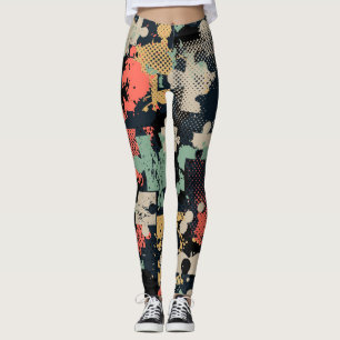 Puzzle Abstract: Creative Vintage Seamless. Leggings