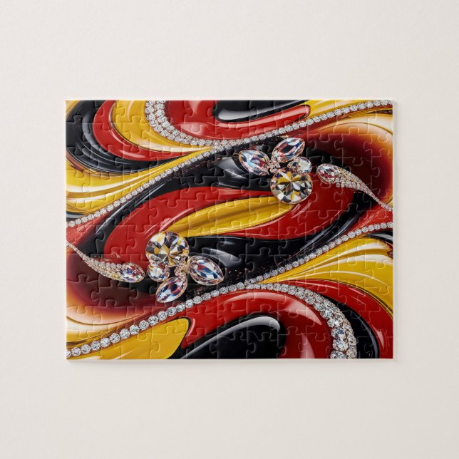 Puzzle abstract modern Design Belgian Colours (Horizontal)