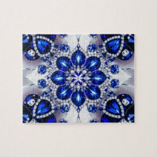 Puzzle abstract modern Design Blue White Colours