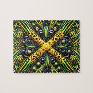 Puzzle abstract modern Design Jamaican Colours