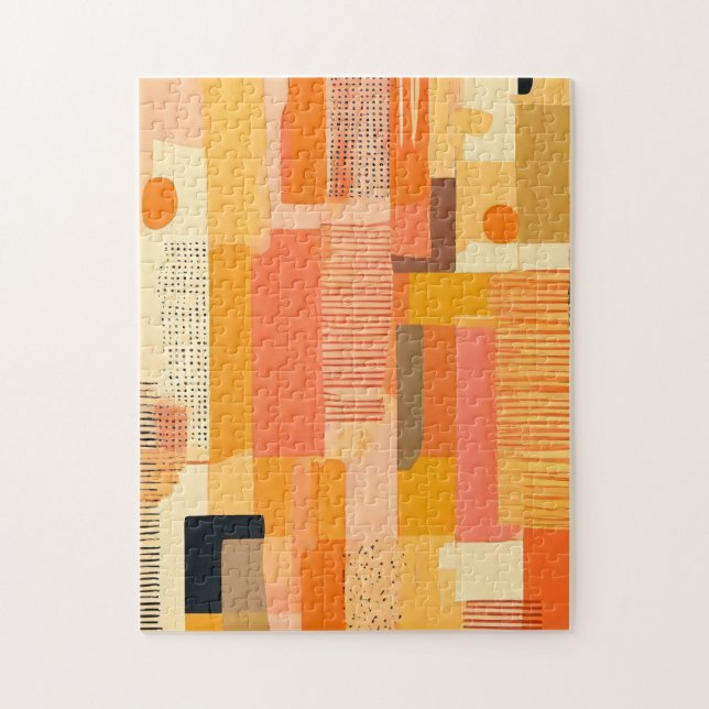 Puzzle abstracto boho formas naranja (Vertical)