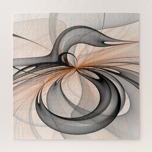 Puzzle Abstrait Anthracite Grey Sienna Art moderne fracta (Vertical)