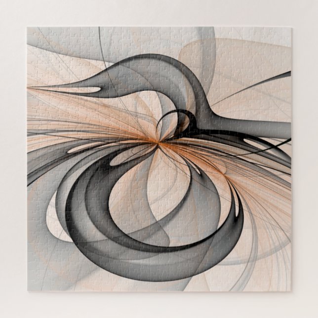 Puzzle Abstrait Anthracite Grey Sienna Art moderne fracta (Vertical)