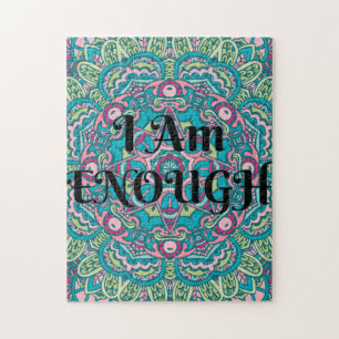 Puzzle Abstrait Boho Mandala Je Suis Assez Affirmation