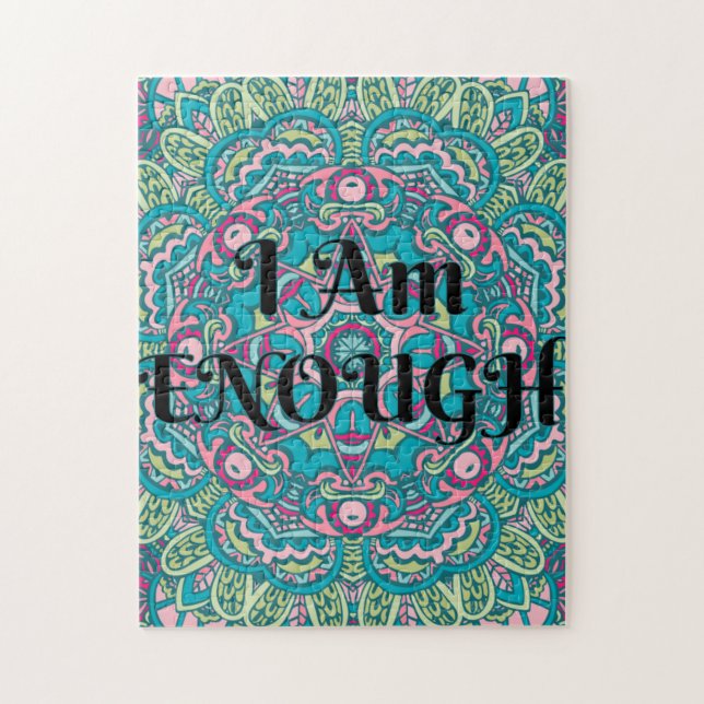 Puzzle Abstrait Boho Mandala Je Suis Assez Affirmation (Vertical)