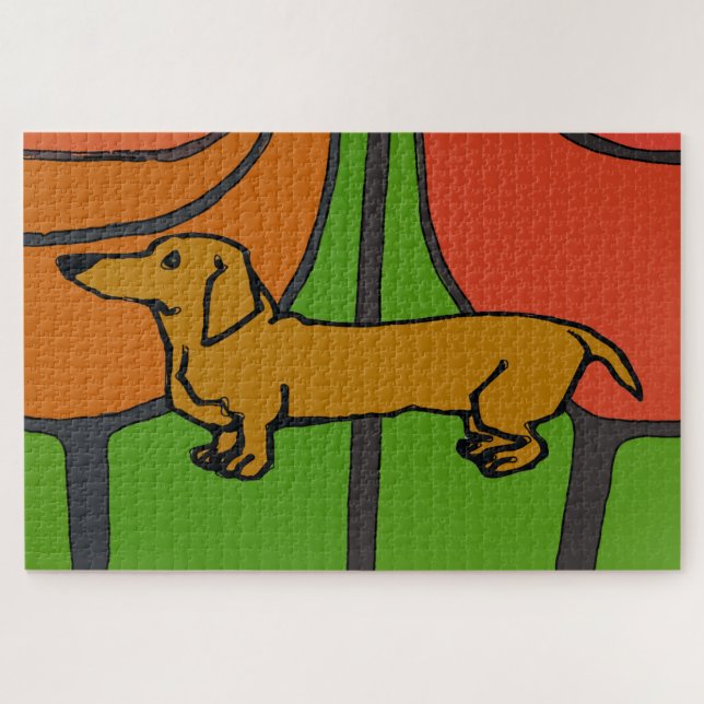 Puzzle Abstrait Dachshund Jigsaw (Horizontal)