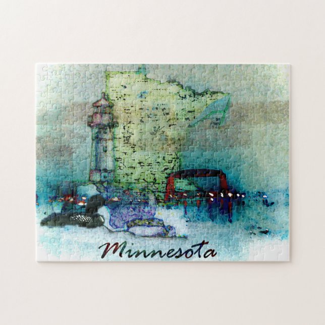 Puzzle abstrait du Minnesota (Horizontal)