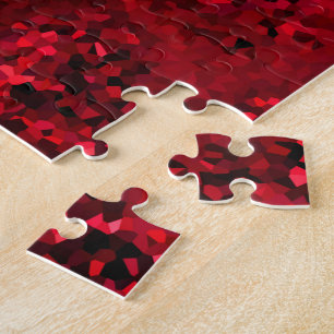 Puzzle Abstrait en verre noir rouge