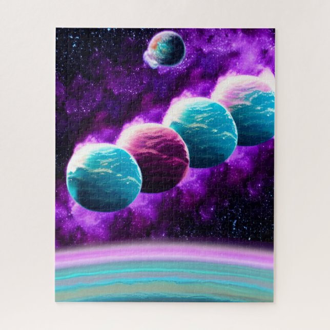 Puzzle Abstrait Fantastic Purple et Aqua Universe (Vertical)