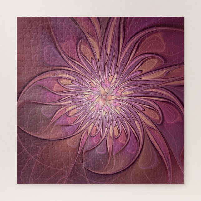 Puzzle Abstrait Floral Fractal Art Berry couleurs (Vertical)
