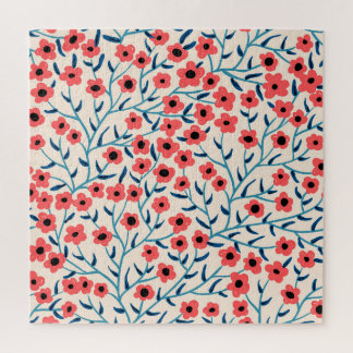 Puzzle Abstrait floral : Motif Vintage florissant.