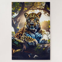 - Puzzle Abstrait Léopard dans l'Arbre – Faune Aud
