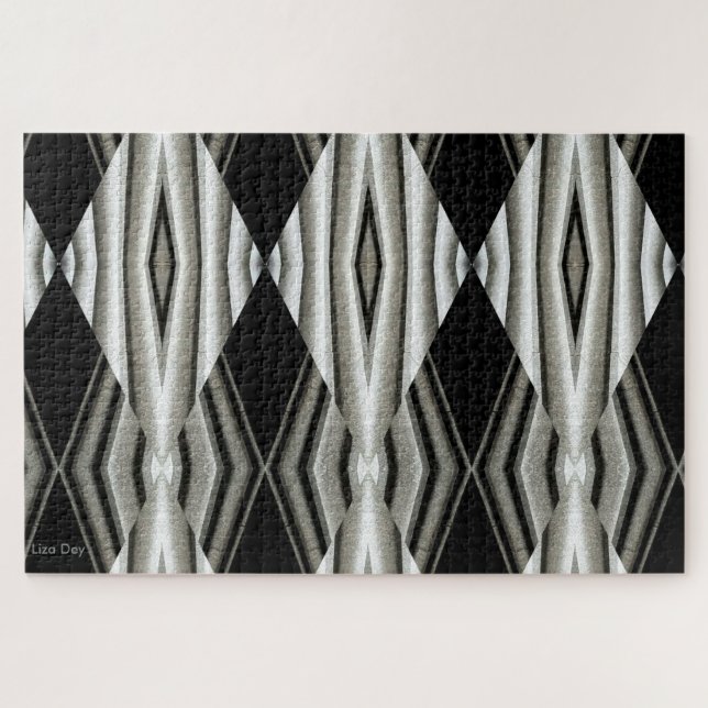 Puzzle Abstrait noir et blanc (Horizontal)