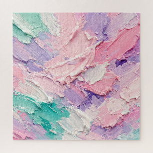 Puzzle Abstrait Pastel à l'Impasto Coup de Pinceau