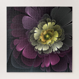 Puzzle Abstrait Purpur moderne Khaki Gris Fleur fractale 
