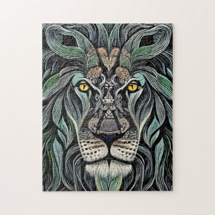 Puzzle Abstrait Shabby Chic King Lion