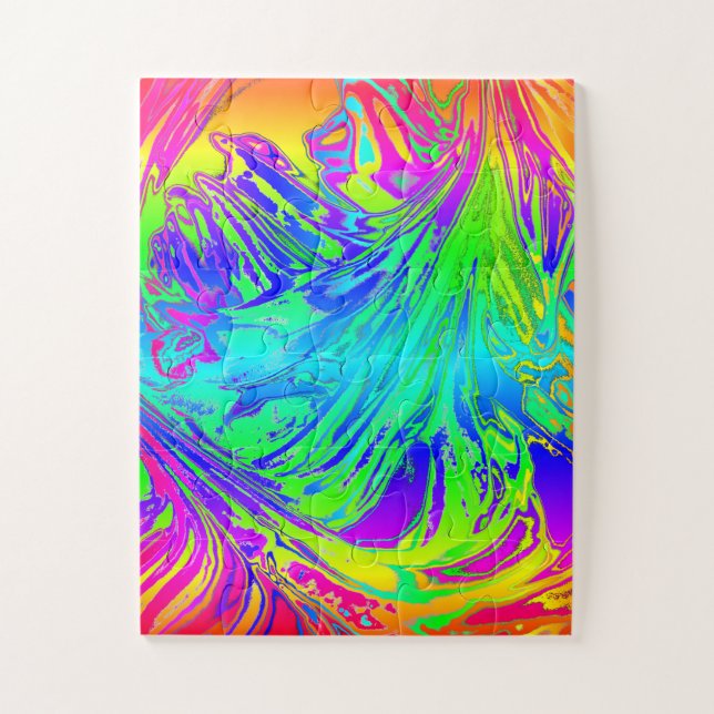 Puzzle Abstrait Splashing Rainbow Liquid (Vertical)