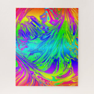 Puzzle Abstrait Splashing Rainbow Liquid