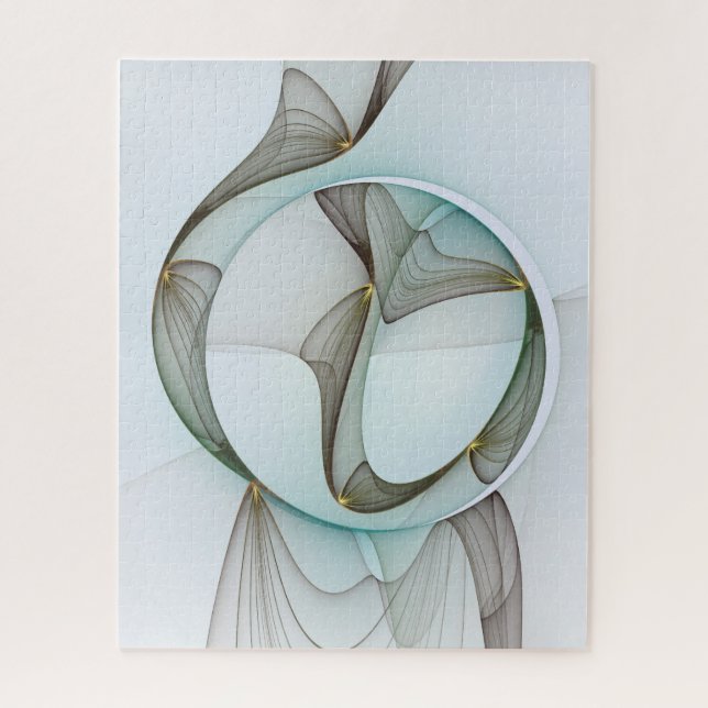 Puzzle Abstrait Turquoise Brown Gold Elegance (Vertical)