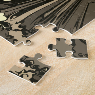 Puzzle Abstrait Twirl Pinched Half Brick / Sepia