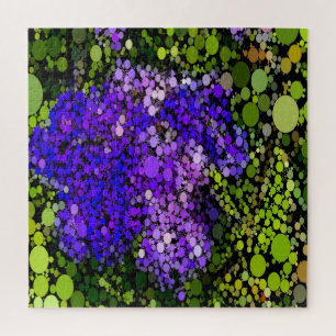 Puzzle Abstrait violet, bleu et vert