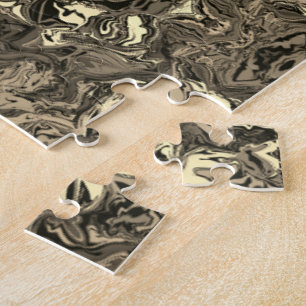 Puzzle Abstraite Colorée Twirly Poussée Demi-Drop / Sepia