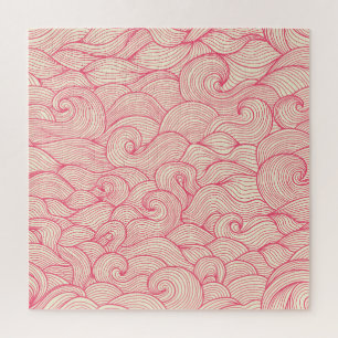 Puzzle Abstraits coups ondulés, motif vintage.