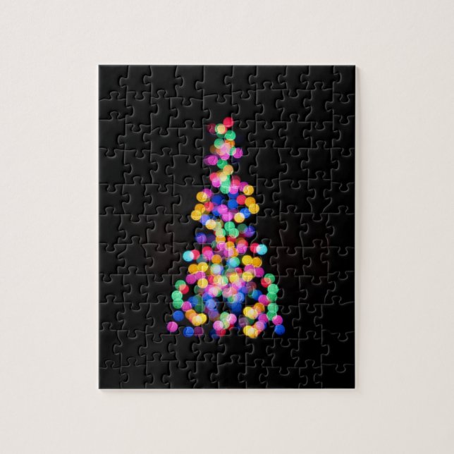 Puzzle Abstraits feux d'arbre de Noël sur noir massif (Vertical)