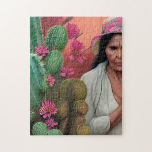 Puzzle Abuela Floral Surrealiste Art Numérique 