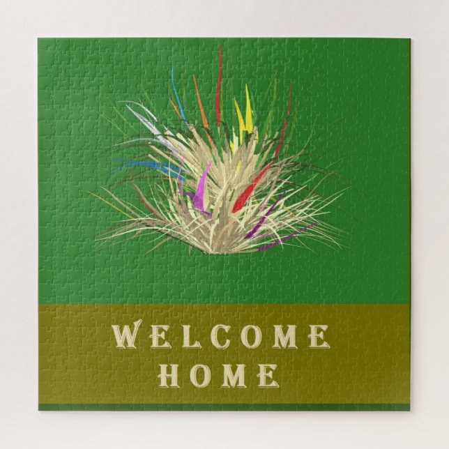 PUZZLE ACCUEIL DESIGN TERRE COULEURS DEUX TONE VERT (Vertical)