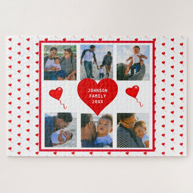 Puzzle Accueil Photo Collage personnalisé Famille Valenti (Horizontal)