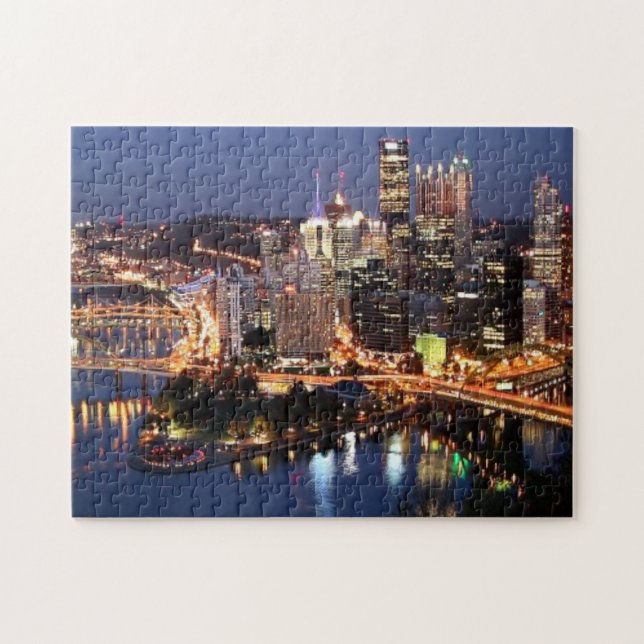 Puzzle Acier et sandwich à indigo (Horizontal)